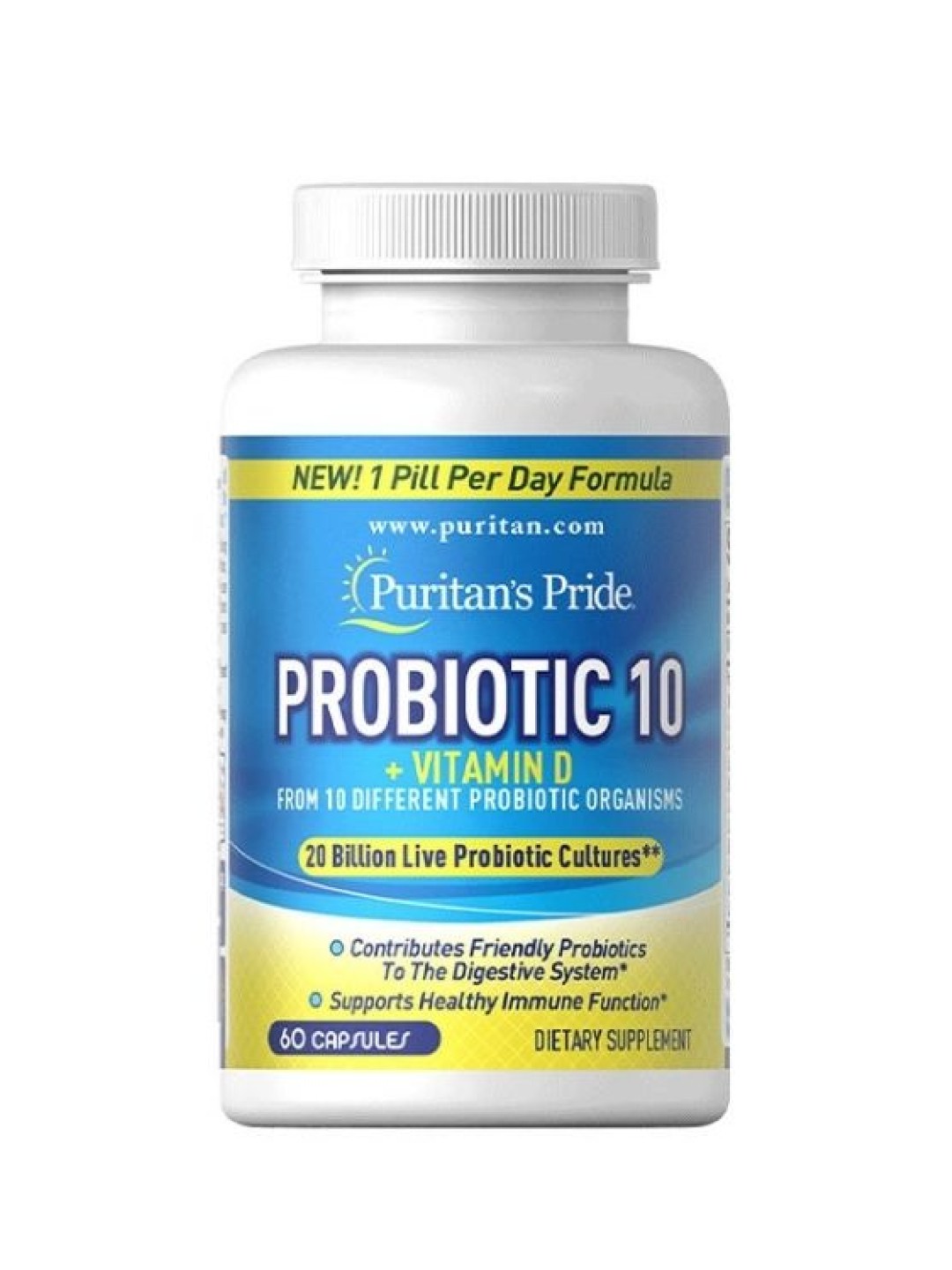 Puritan's Pride Probiotic 10 plus Vitamin D (60 capsules) edamama